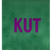 Kut Nieuw – keramieken quote tegeltje hardgroen/paars
