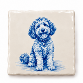 Delftsblauw Tegeltje Hond