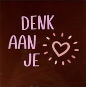 Denk aan je – keramieken quote tegeltje kastanje/warmroze