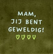 Mam jij bent geweldig – keramieken quote tegeltje olijf/lichtgroen (lime)