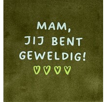 Mam jij bent geweldig – keramieken quote tegeltje olijf/lichtgroen (lime)