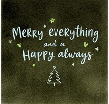 Merry Everything and a Happy Always – keramieken quote tegeltje olijf