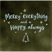 Merry Everything and a Happy Always – keramieken quote tegeltje olijf