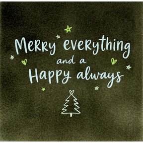 Merry Everything and a Happy Always – keramieken quote tegeltje olijf