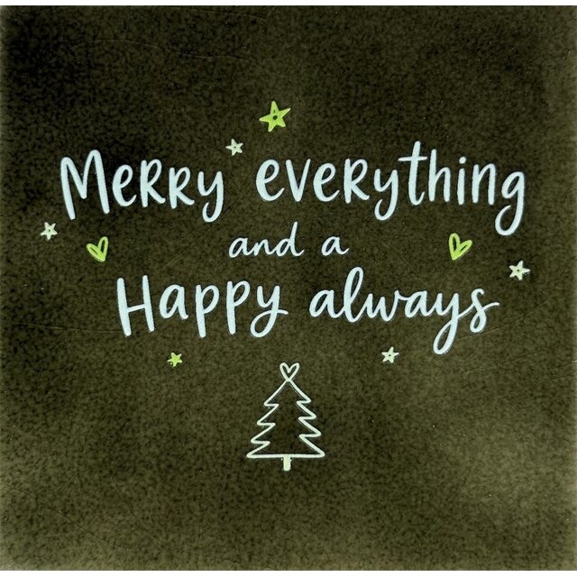 Merry Everything and a Happy Always – keramieken quote tegeltje olijf