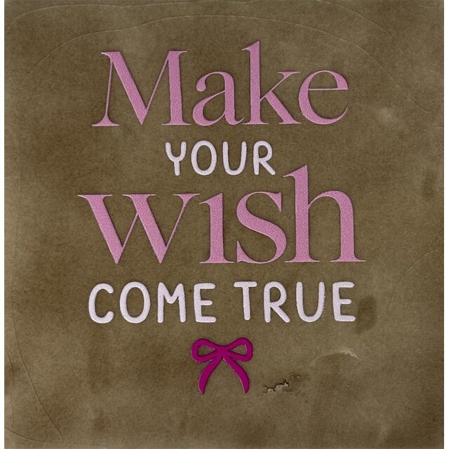 Make Your Wish Come True – keramieken quote tegeltje taupe