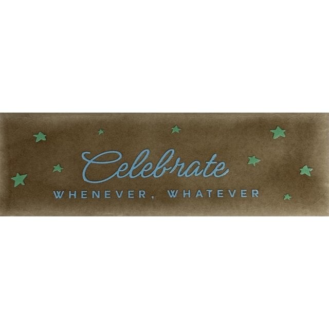 DO celebrate whenever, whatever – Taupe/Warmblauw (mint)