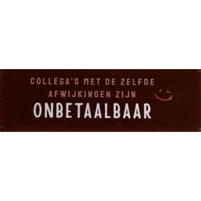 DO collega's met dezelfde afwijkingen zijn onbetaalbaar – Kastanje/Koraal (zachtroze-rood)