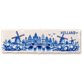 DO Delftsblauw Tegeltje Holland – Molens & Grachten