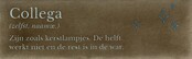 DO collega: zijn zoals kerstlampjes… – Taupe/Lichtgroen (felblauw)