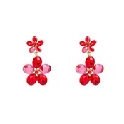 E65036-2 Double Flower  14K + Dark Red