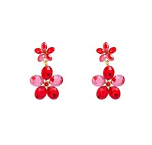 E65036-2 Double Flower  14K + Dark Red