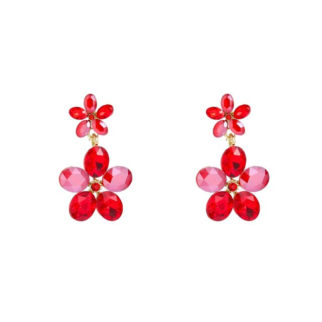 E65036-2 Double Flower  14K + Dark Red