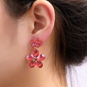 E65036-2 Double Flower  14K + Dark Red