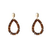 E65054-2 Drop Dangle  14K + Brown