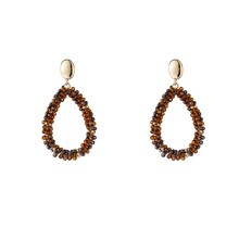 E65054-2 Drop Dangle  14K + Brown