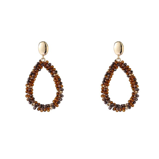 E65054-2 Drop Dangle  14K + Brown
