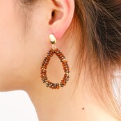 E65054-2 Drop Dangle  14K + Brown