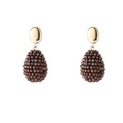 E65058-2 Full Drop Dangle  14K + Brown