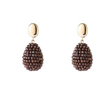 E65058-2 Full Drop Dangle  14K + Brown