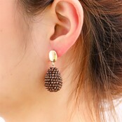 E65058-2 Full Drop Dangle  14K + Brown