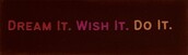 DO Dream it, wish it, do it – Kastanje/Rood (fuchsia-oranje)