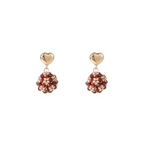Heart Stud Ball Oorbellen E55225-5