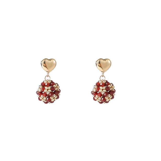 Heart Stud Ball Oorbellen E55225-5