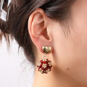 Heart Stud Ball Oorbellen E55225-5