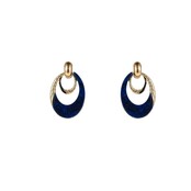 Oval Dangle Blue Oorbellen E55018-5