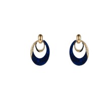 Oval Dangle Blue Oorbellen E55018-5