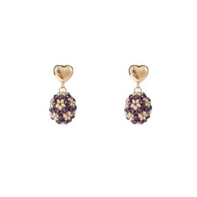 Heart Stud Ball Oorbellen E55225-6