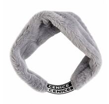 Retro Haarband Grijs – Warm & Stijlvol