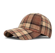 Geruite Bucket Hat Khaki – Trendy Dames Base Ball  Pet