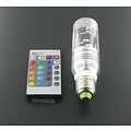 3 Watt RGB LED cristal E27 avec télécommande IR