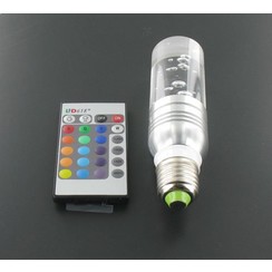 3 Watt RGB LED Birne E27 Kristall