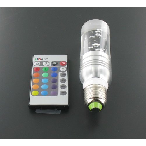 3 Watt RGB Kristall LED Birne E27 mit IR-Fernbedienung