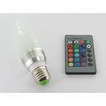 RGB 3 Watt LED 'Flame' Bulb E27 with IR Remote Control