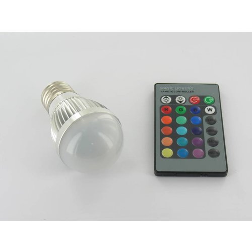 3 Watt RGB-LED-Lampe "Lampe E27 mit IR-Fernbedienung