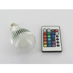 9 Watt RGB LED bulb 'E27 with IR Remote Control