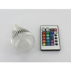 Ampoule LED RGB 9 Watt 'GU10 avec télécommande IR