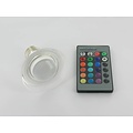 RGB 3 Watt LED Glass' Spot E27 with IR Remote Control