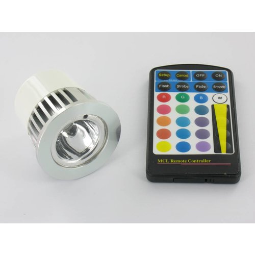 RGB 5 Watt LED Spot MR16 with IR Remote Control