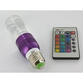 3 Watt RGB Crystal LED Bulb E27 with IR Remote Control