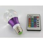 RGB 3 Watt LED 'ball' lamp E27 with IR Remote Control