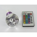 RGB 3 Watt LED 'ball' lamp GU10 with IR Remote Control