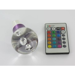 RGB 3 Watt LED 'bal' Lamp GU10 met IR Afstandsbediening