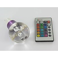 RGB 3 Watt LED 'ball' lamp GU10 with IR Remote Control