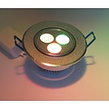 RGB 3 Watt LED Downlight met IR Afstandsbediening