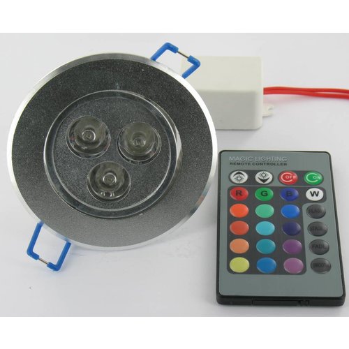 3 Watt RGB LED Downlight with IR Remote Control